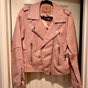 Blank NYC faux leather Moto jacket - pink, size M
